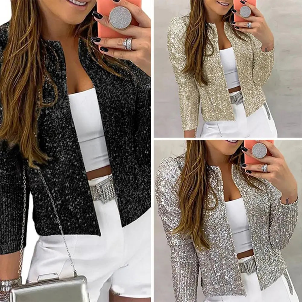 Jaqueta feminina - Blazer com lantejoulas